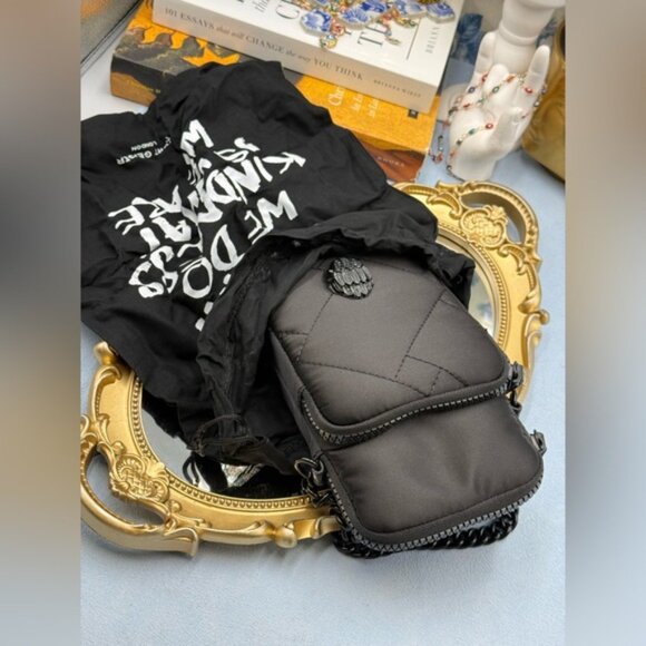🆕 KURT GEIGER LONDON 🧿 NWOT Recycled Nylon XBody Bag Black Drench *NOCOINPURSE - Picture 15 of 15